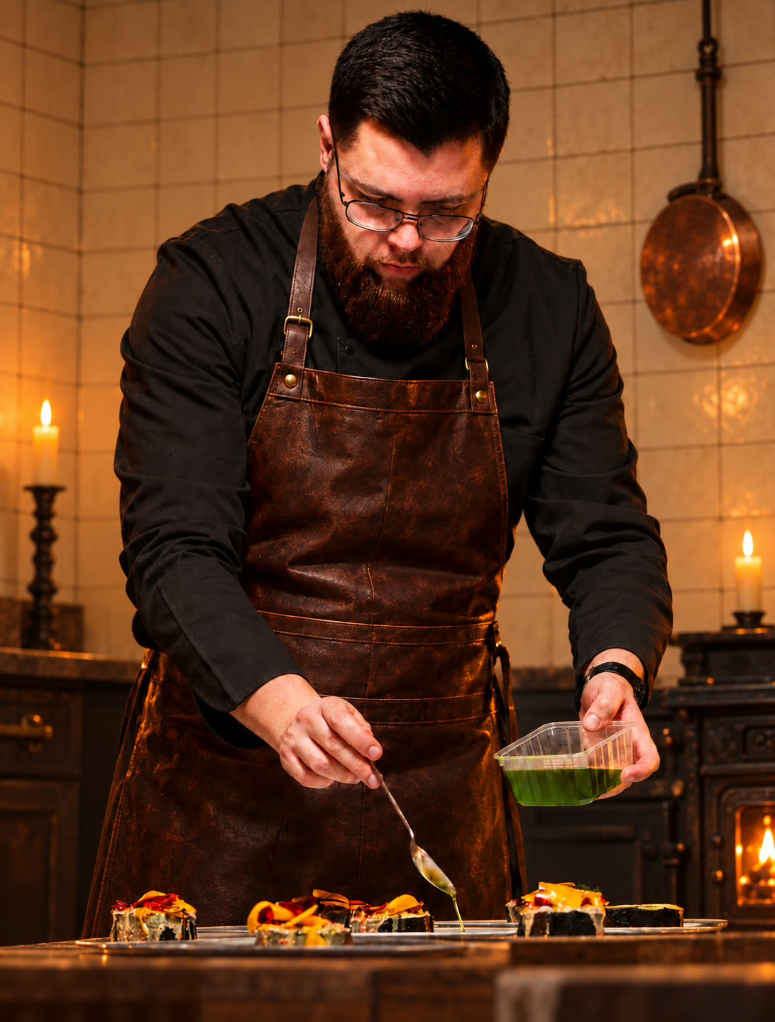 Le chef Corentin Descheemaecker en cuisine